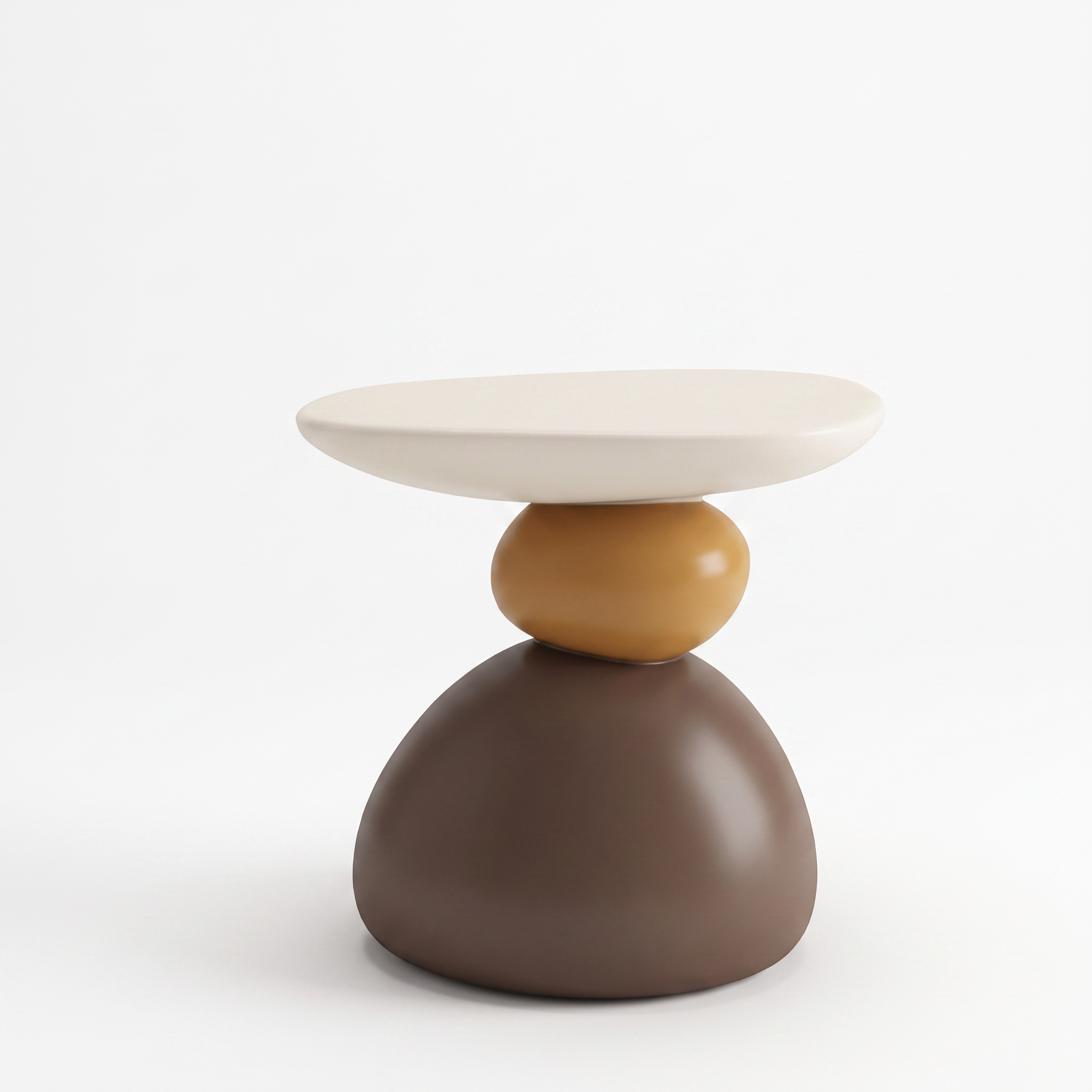 Donny round multicolour terrazzo resin side table on a white background