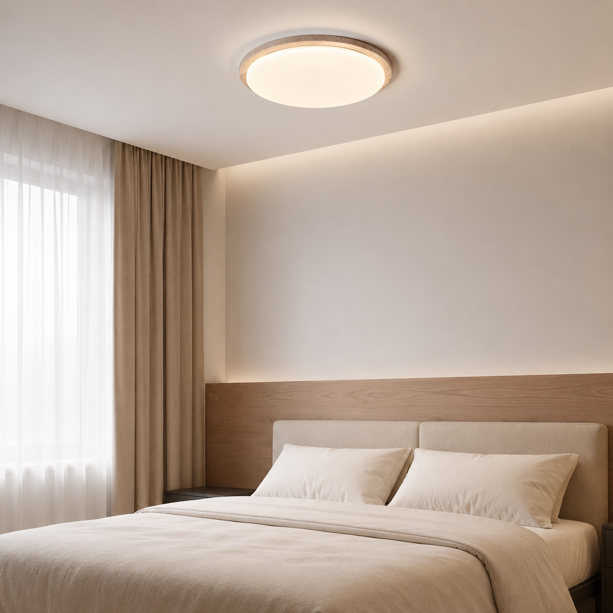 Close-up of the Dovra Yellow Travertine LED Ceiling Light's natural stone texture