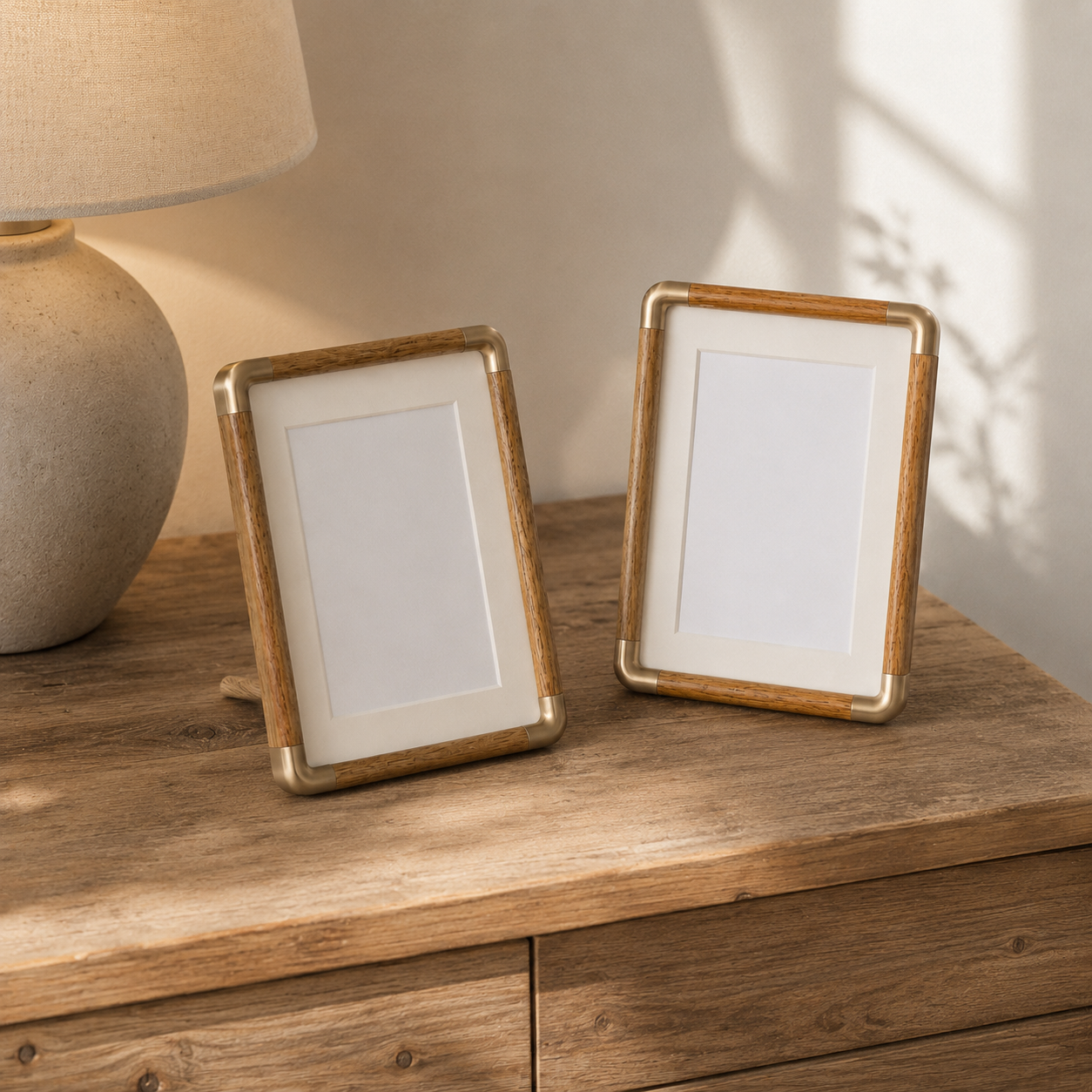 Close-up of the Eden Photo Frame's refined corner detailing