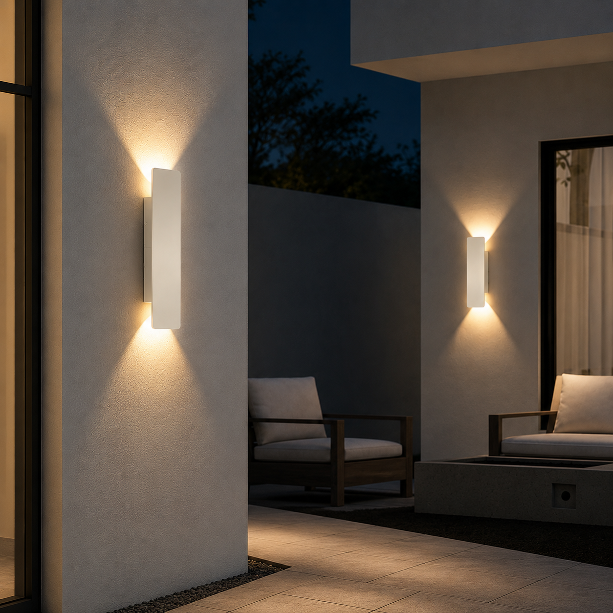 Eli Nordic LED Wall Light in white body finish