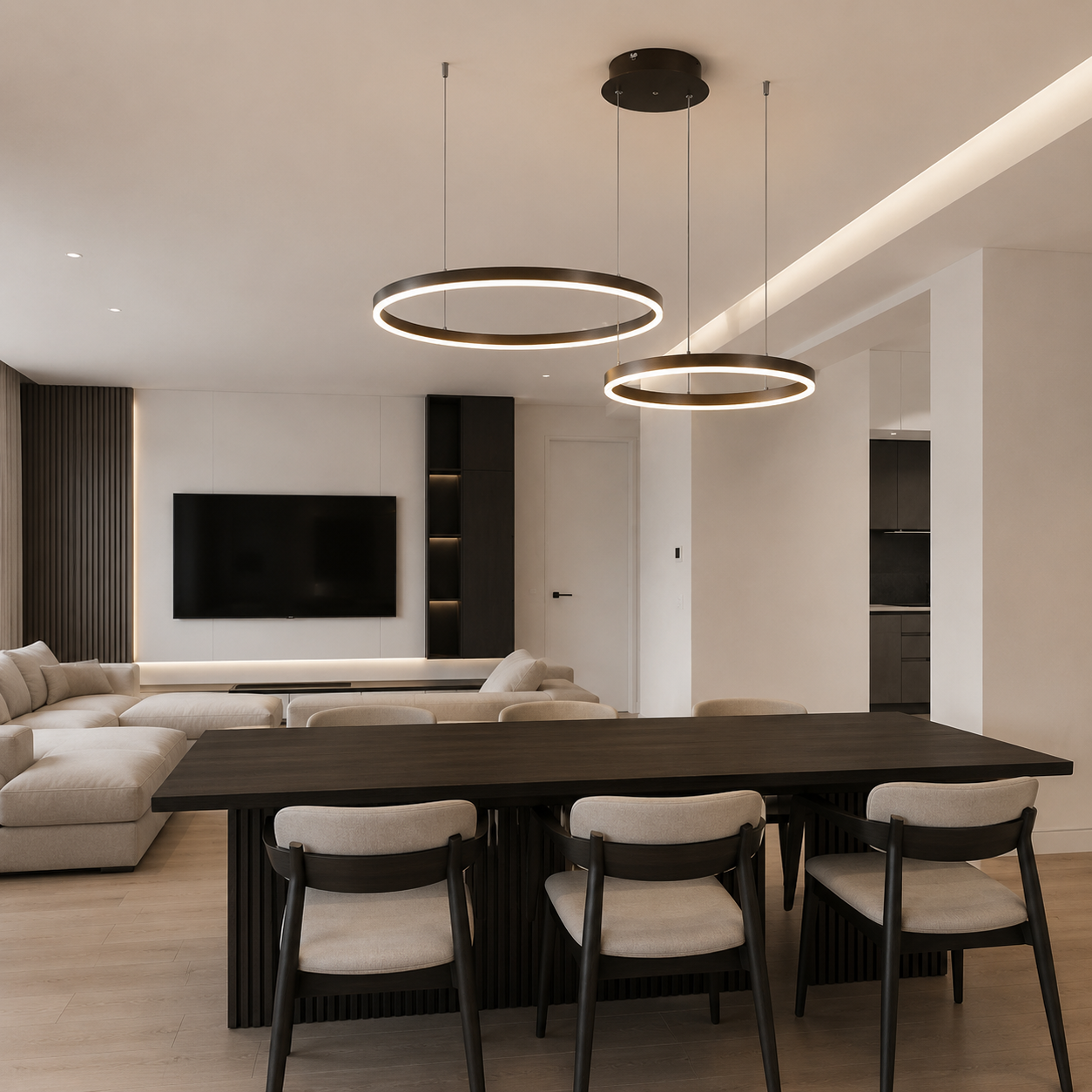Elion Circular LED Pendant Light dimension diagram