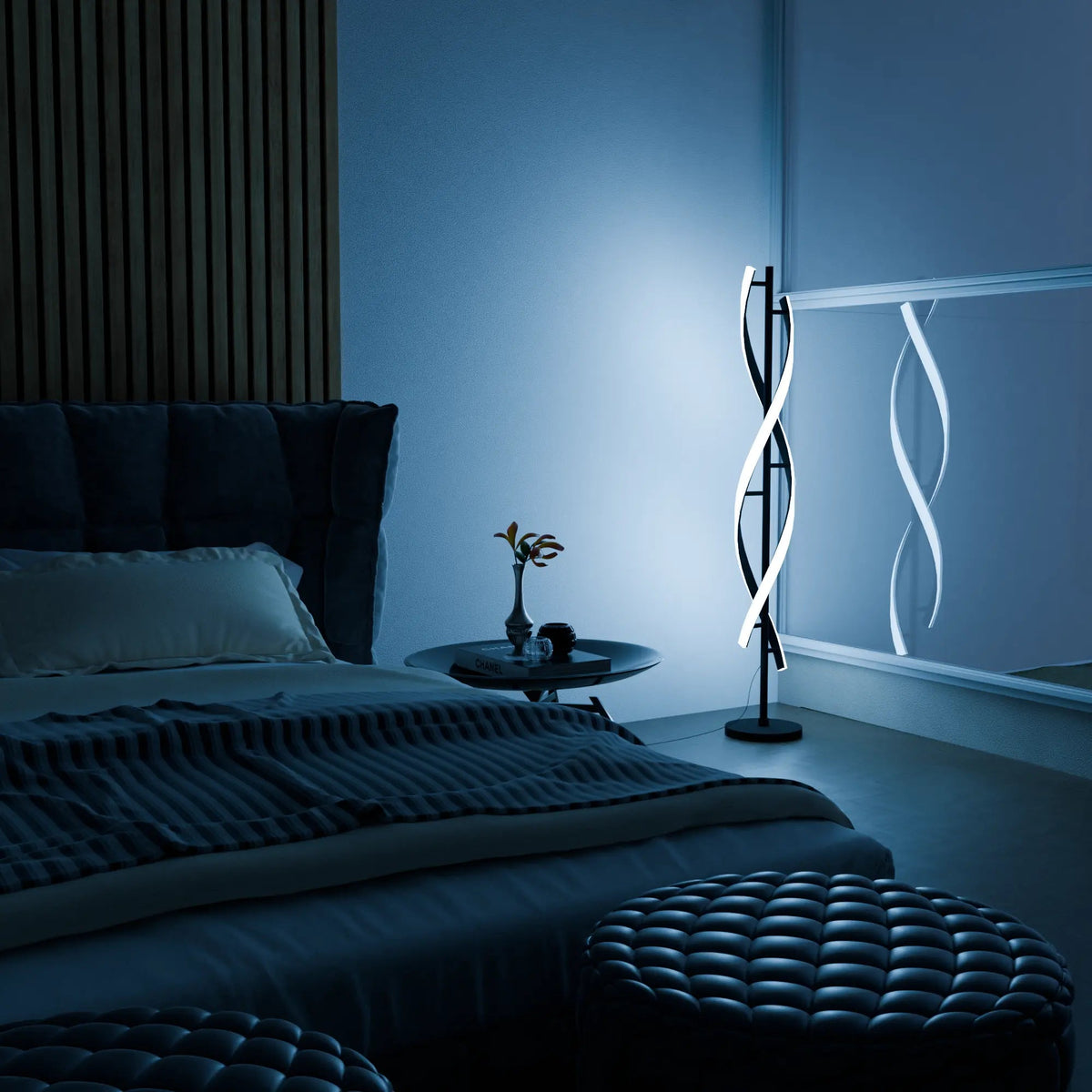 Fifi Modern Floor Lamp remote control and lighting effect options