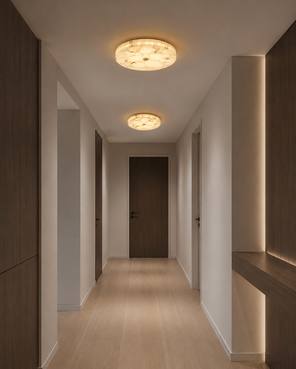 Flo Marble LED Ceiling Light shown in a dining area