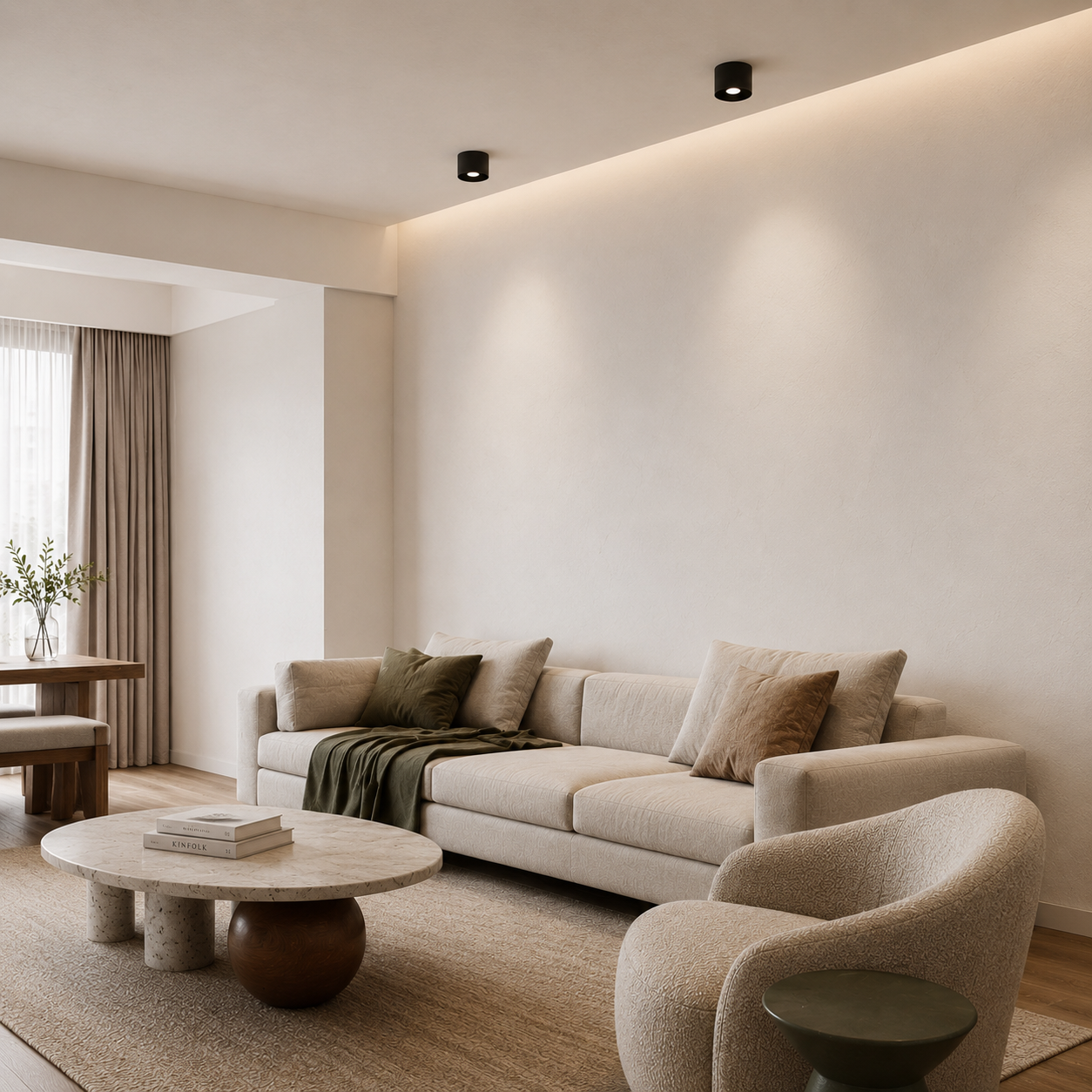 Gannet adjustable LED ceiling lamp in white finish