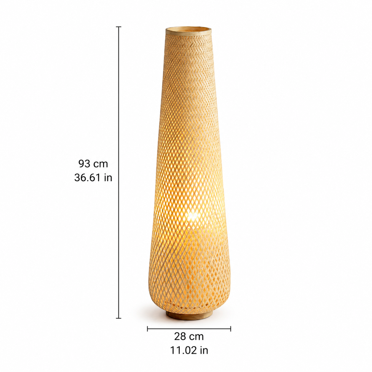 Gibbo bamboo woven cylinder floor lamp