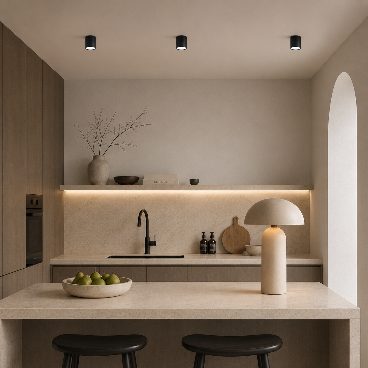 Guillo adjustable LED downlight mounted providing warm light