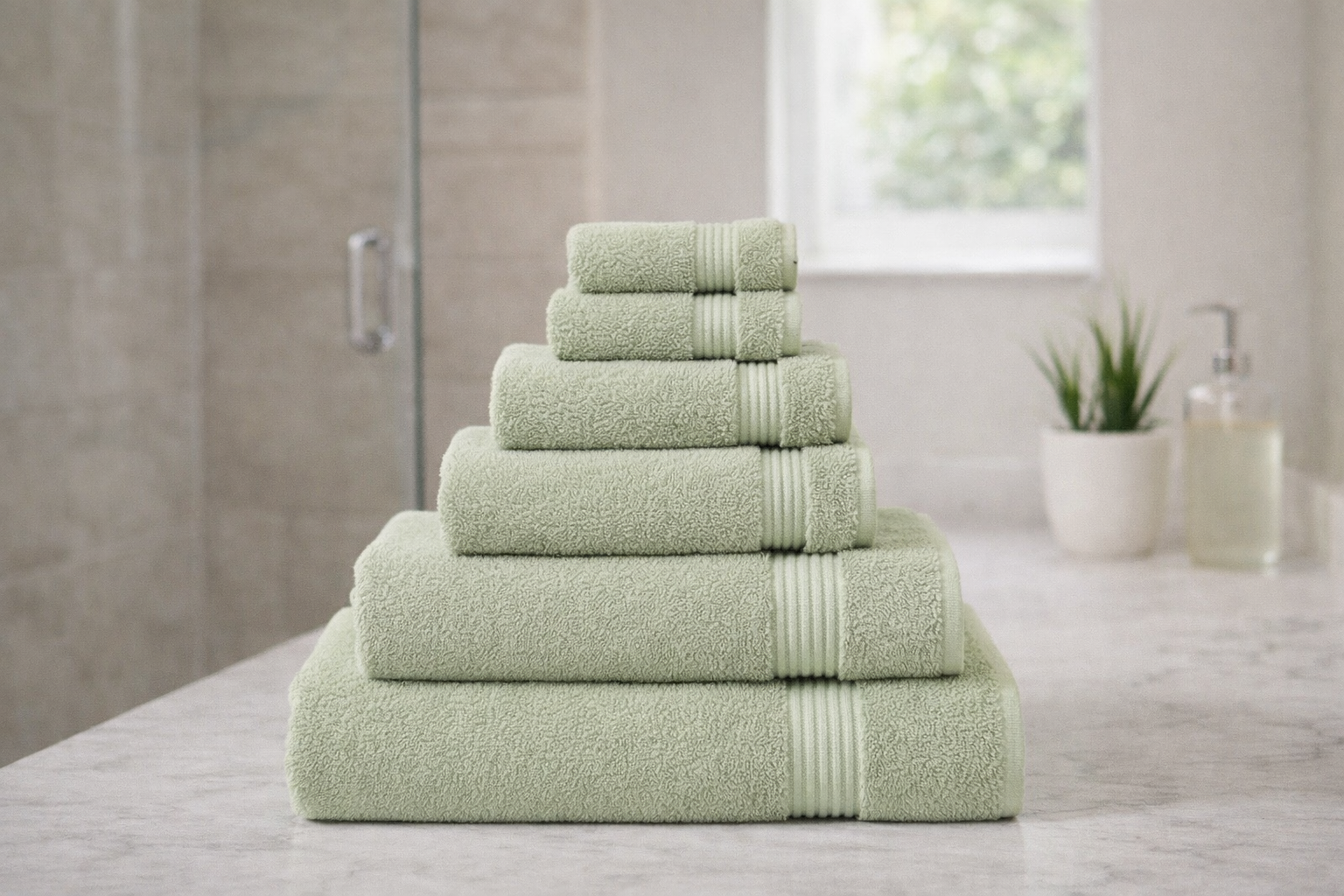 Haven 6-Piece Ring-Spun Cotton Turkish Towel Set with bath towels, hand towels and washcloths