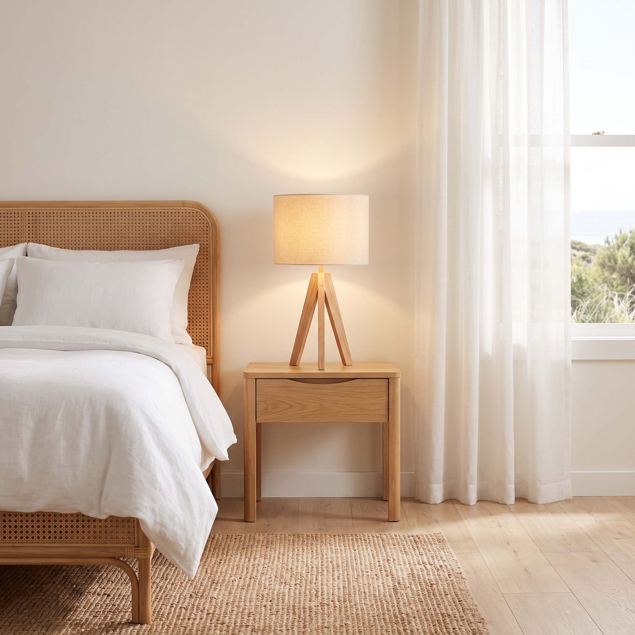 Drift Timber Desk Lamp – Natural Wood Scandinavian Lamp with Warm Light