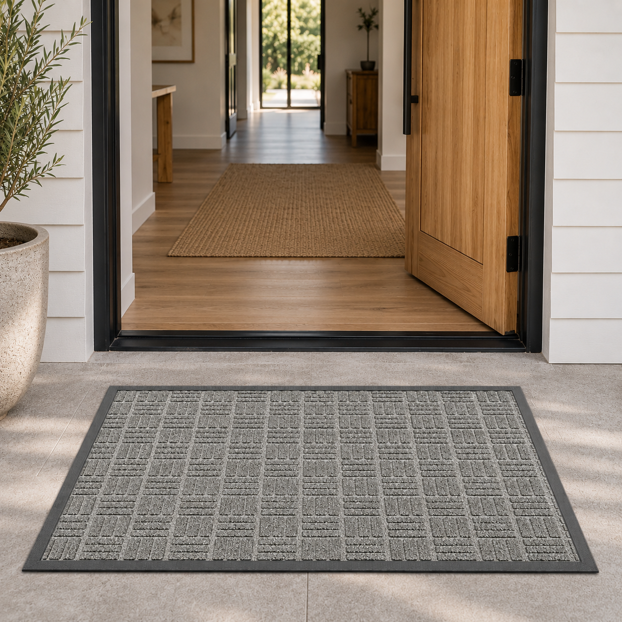 Hollis Non-Slip Entryway Doormat at a front entryway