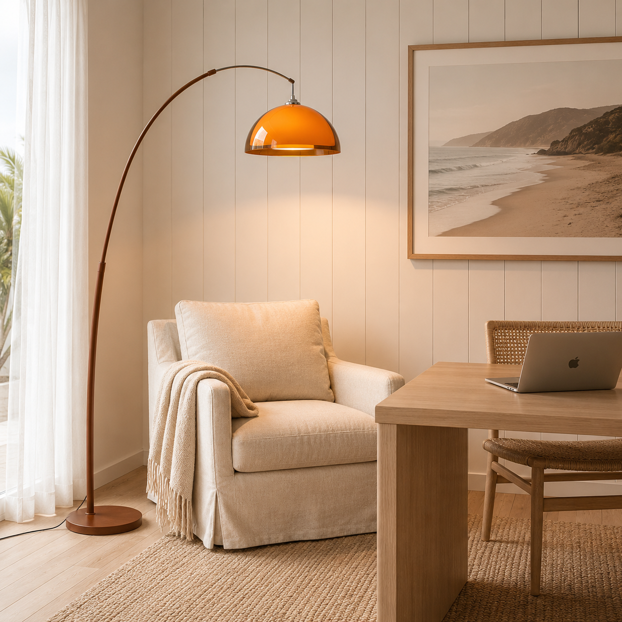 Iluka arc floor lamp foot switch detail