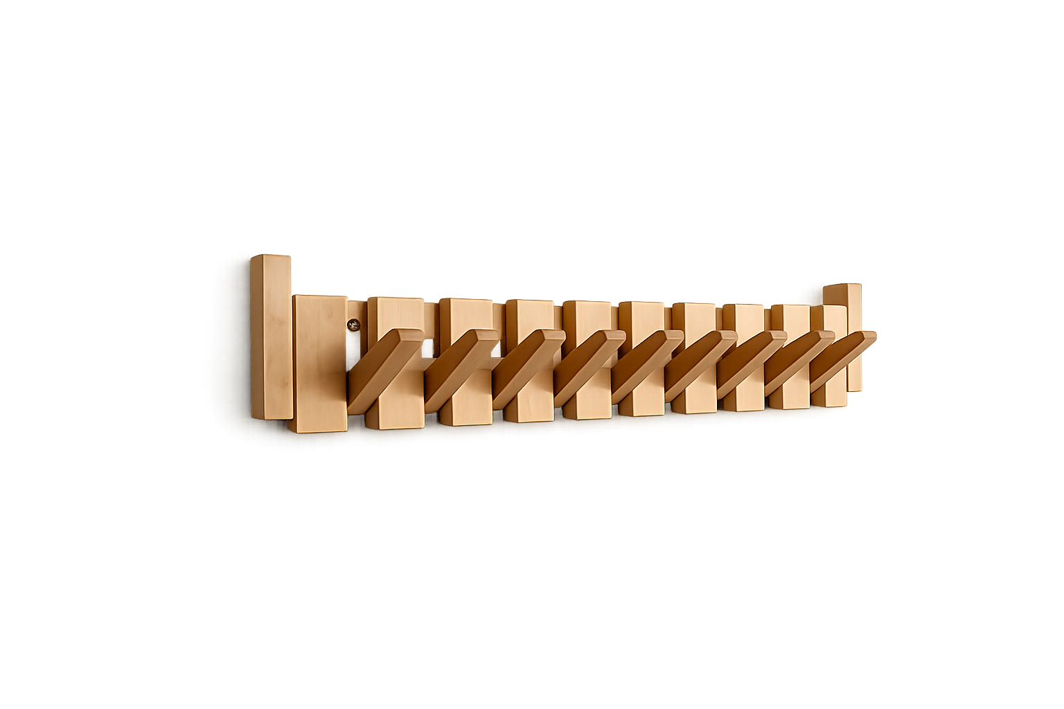Kinjar Wooden Coat Rack installed in an entryway