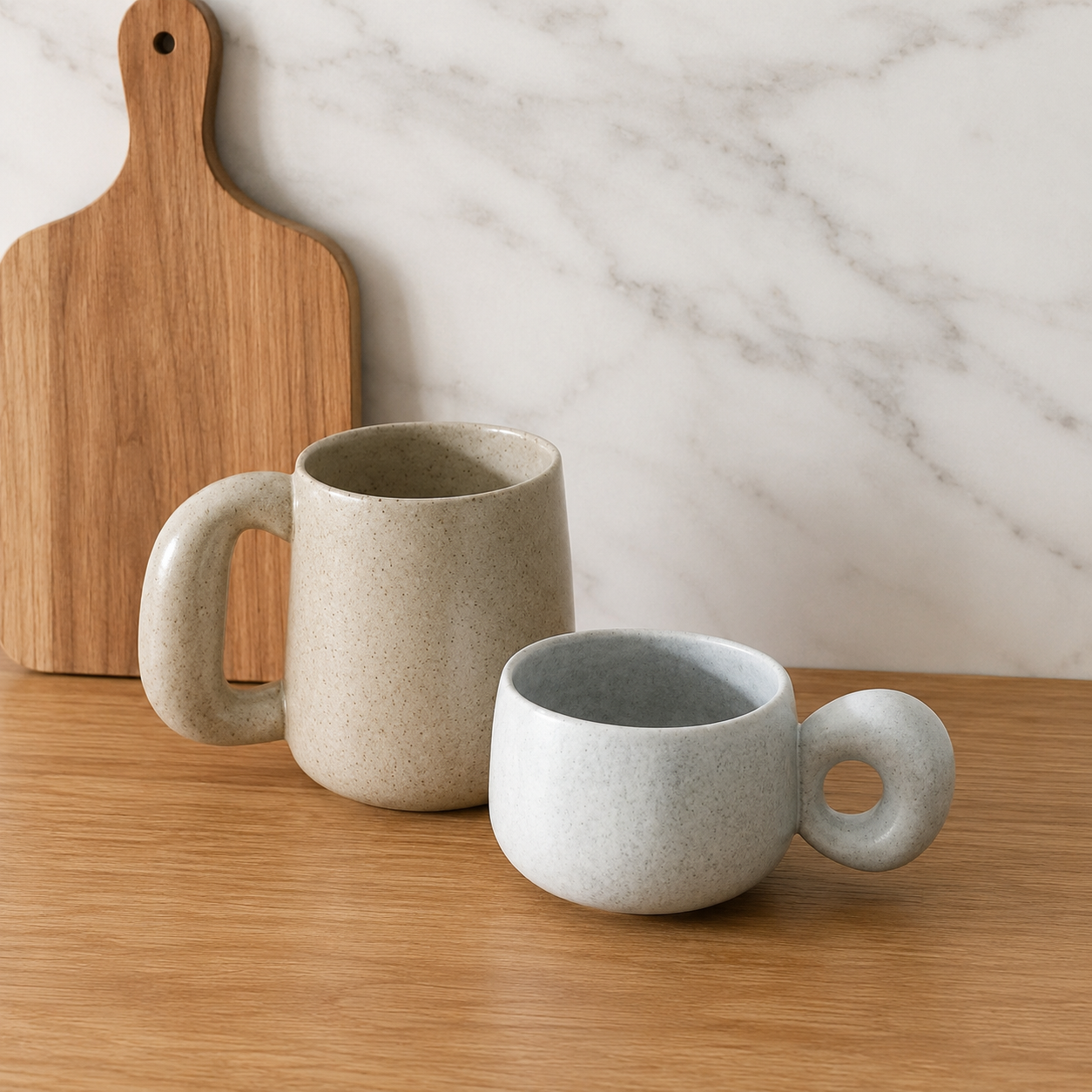 Lior Ceramic Coffee Mug in Grey with minimalist Nordic design