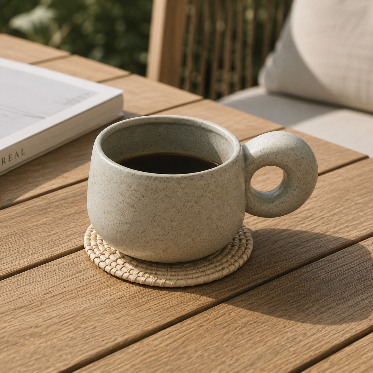 Close-up of the Lior Ceramic Mug showing its handcrafted finish