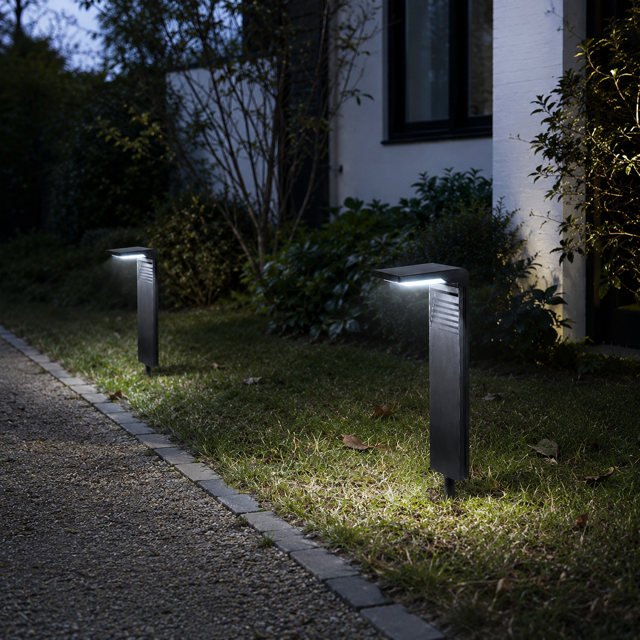 Lirena Solar Garden Lights set of 2 displayed along a pathway