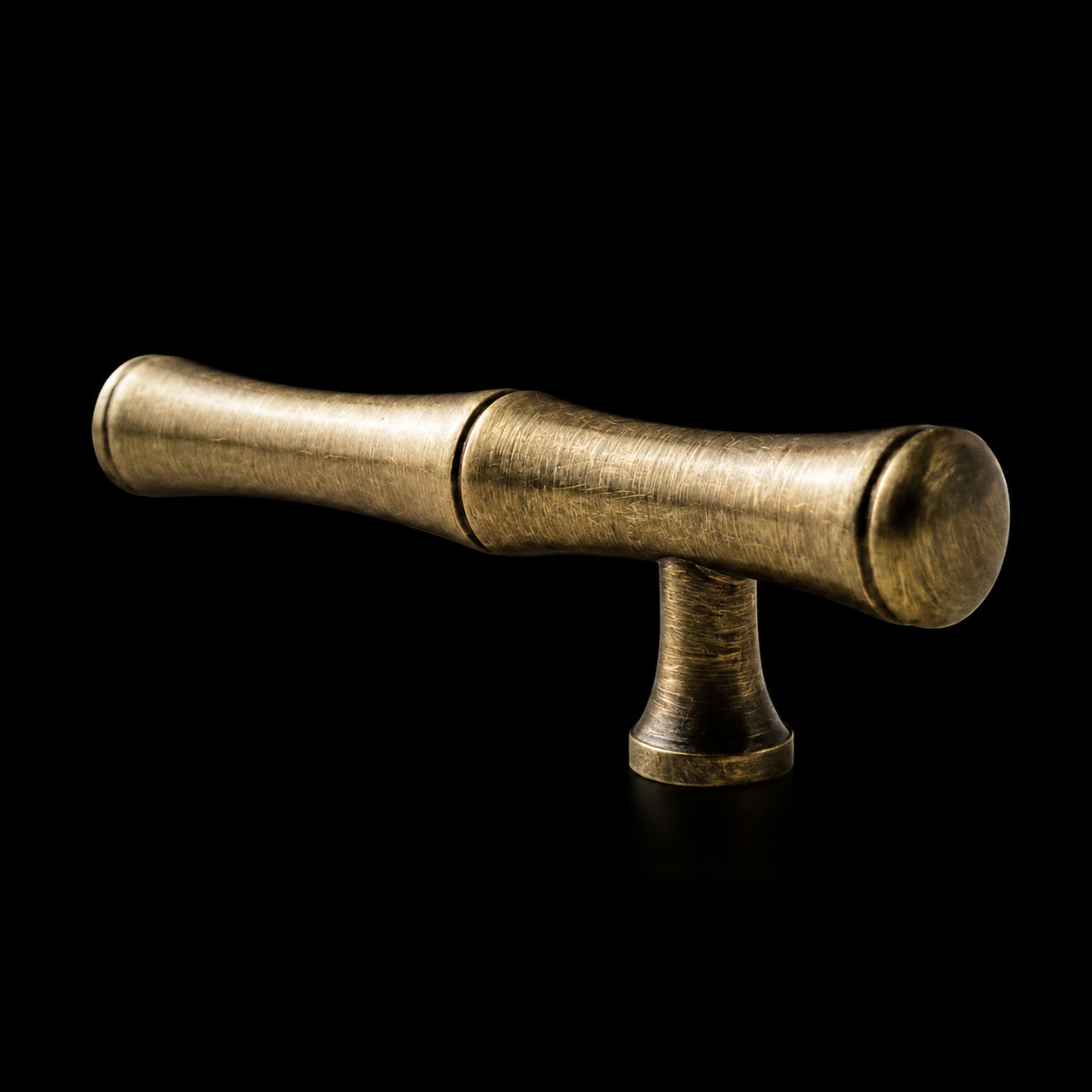Lucia Antique Brass Cabinet Handle on a bathroom vanity drawer