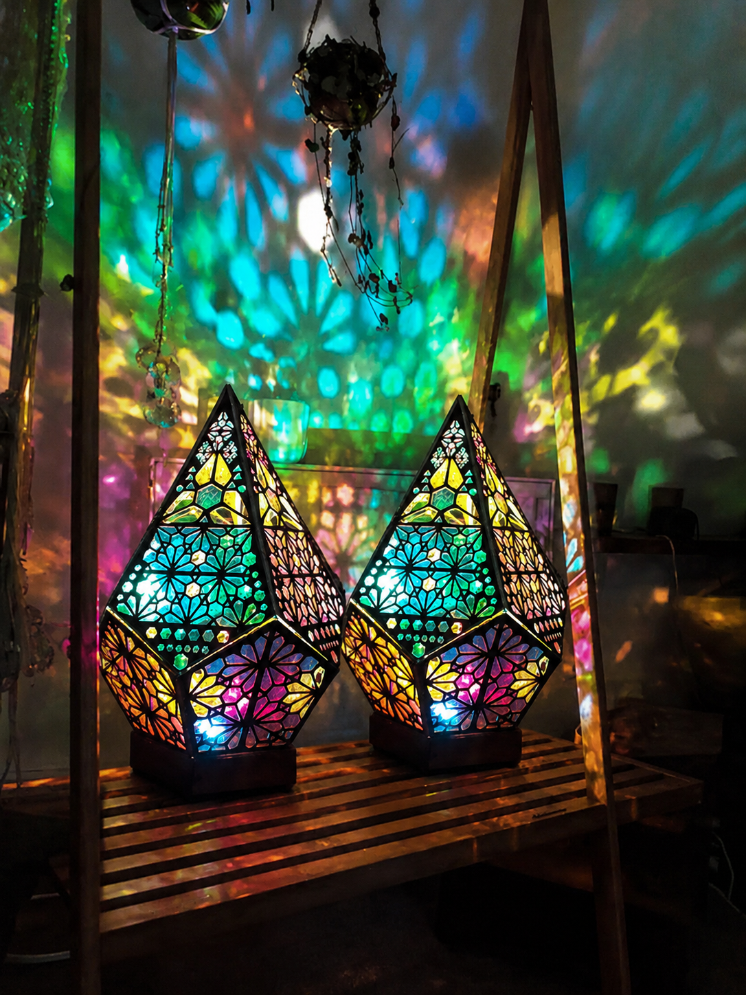 Lumi Bohemian Star LED Table Lamp Duo Set displayed together