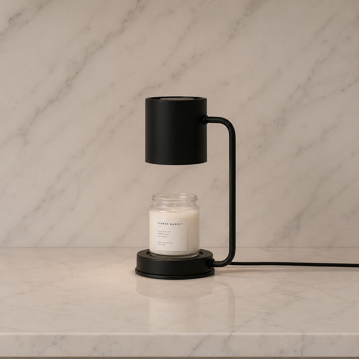 Maple candle warmer lamp in white finish close-up detail