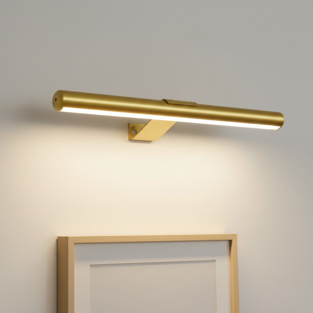 Marley cordless rechargeable picture light in Gold