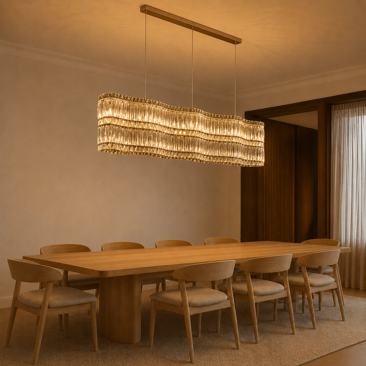 Maui Crystal Wave Chandelier