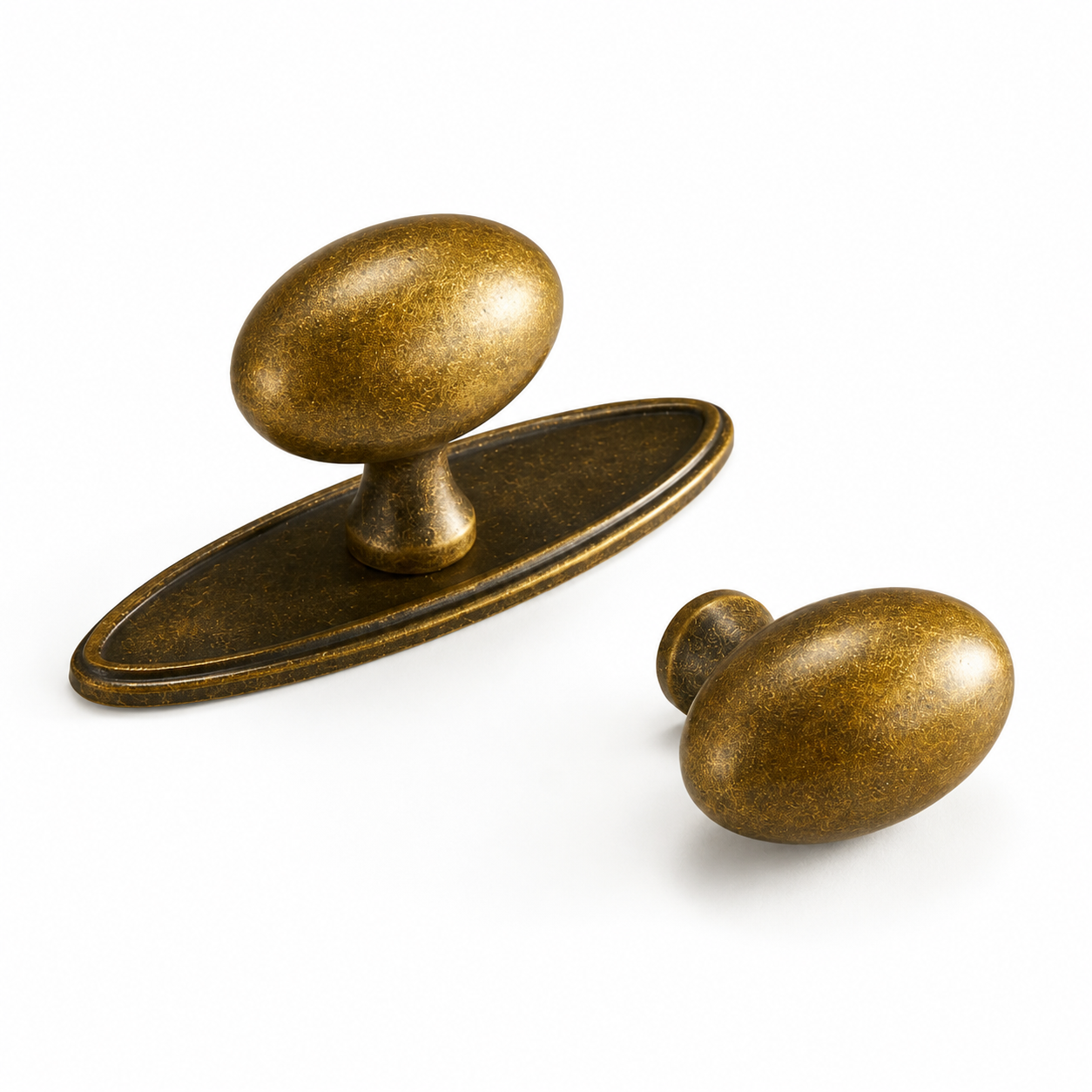 Close-up of the floral detailing on the Meadows Vintage Brass Cabinet Knob