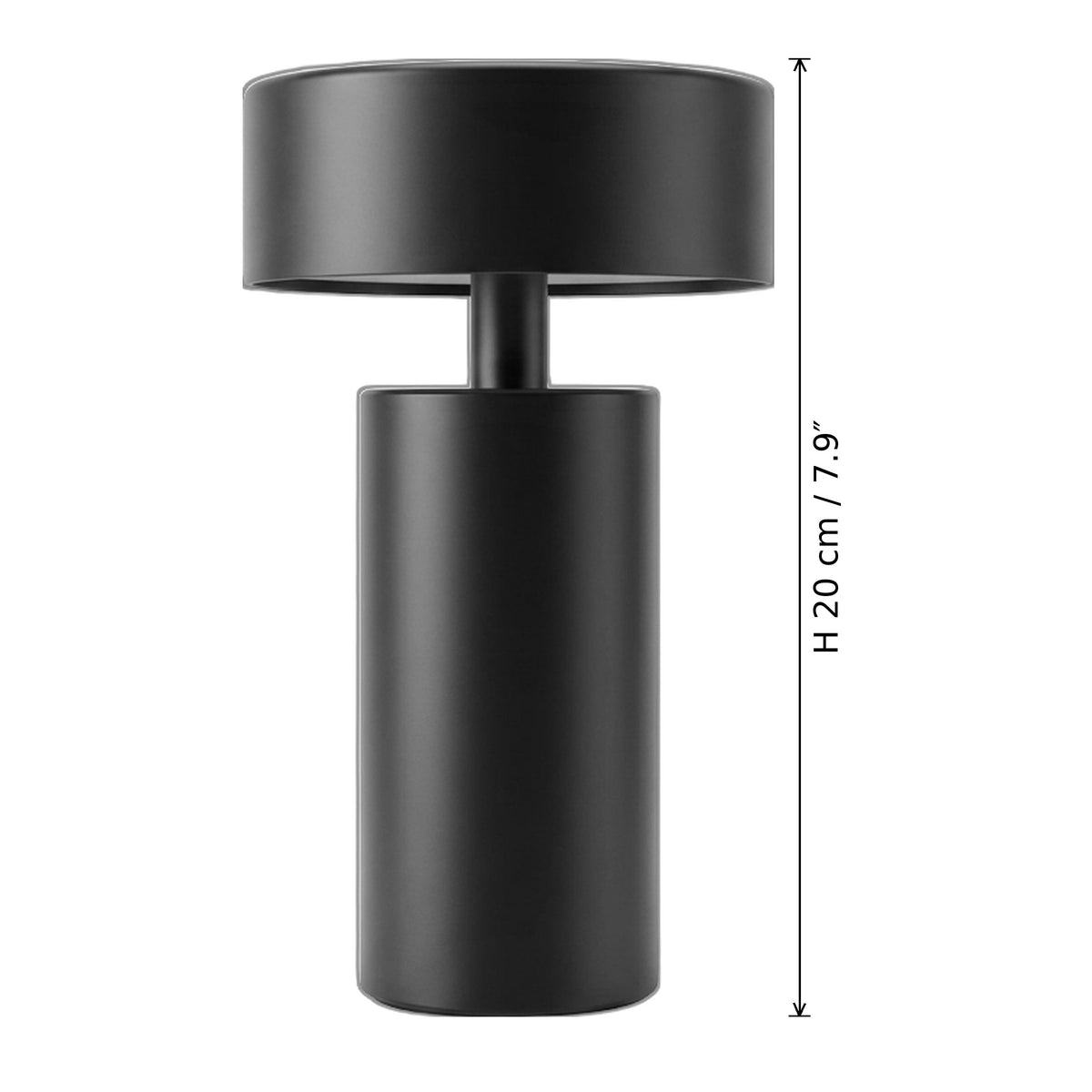 Mona Rechargeable LED Portable Table Lamp dimensions in cm and inches
