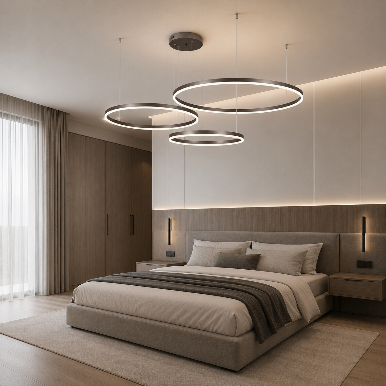 Moss Adjustable Ring LED Pendant Light full view
