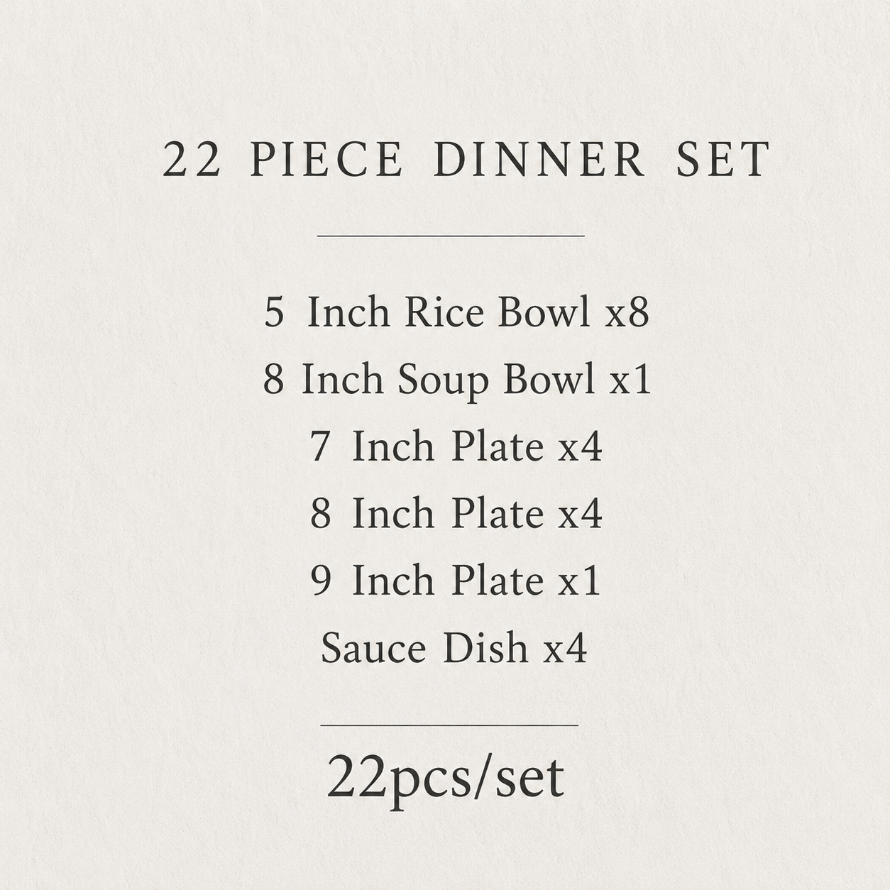 Nagano Dinner Set 22-piece collection displayed together