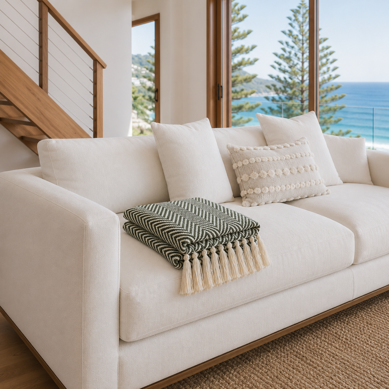 Nambu Vibrant Woven Polyester-Cotton Throw Blanket folded, showing the vibrant pattern detail
