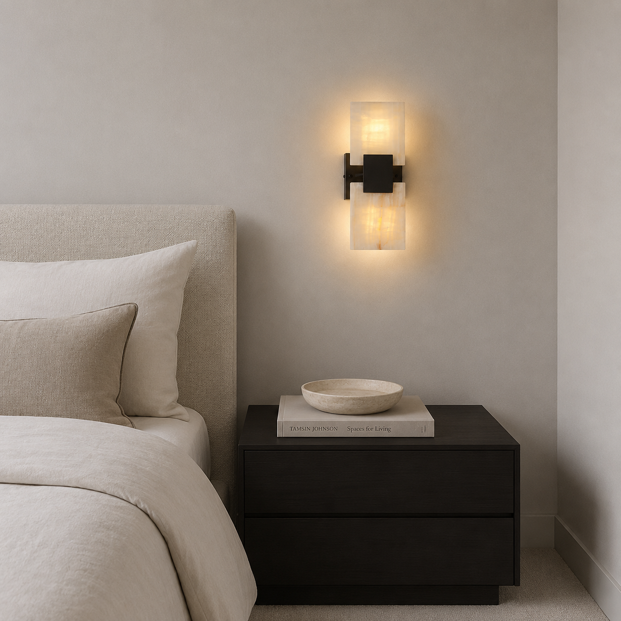 Newport marble wall light close-up of natural stone veining