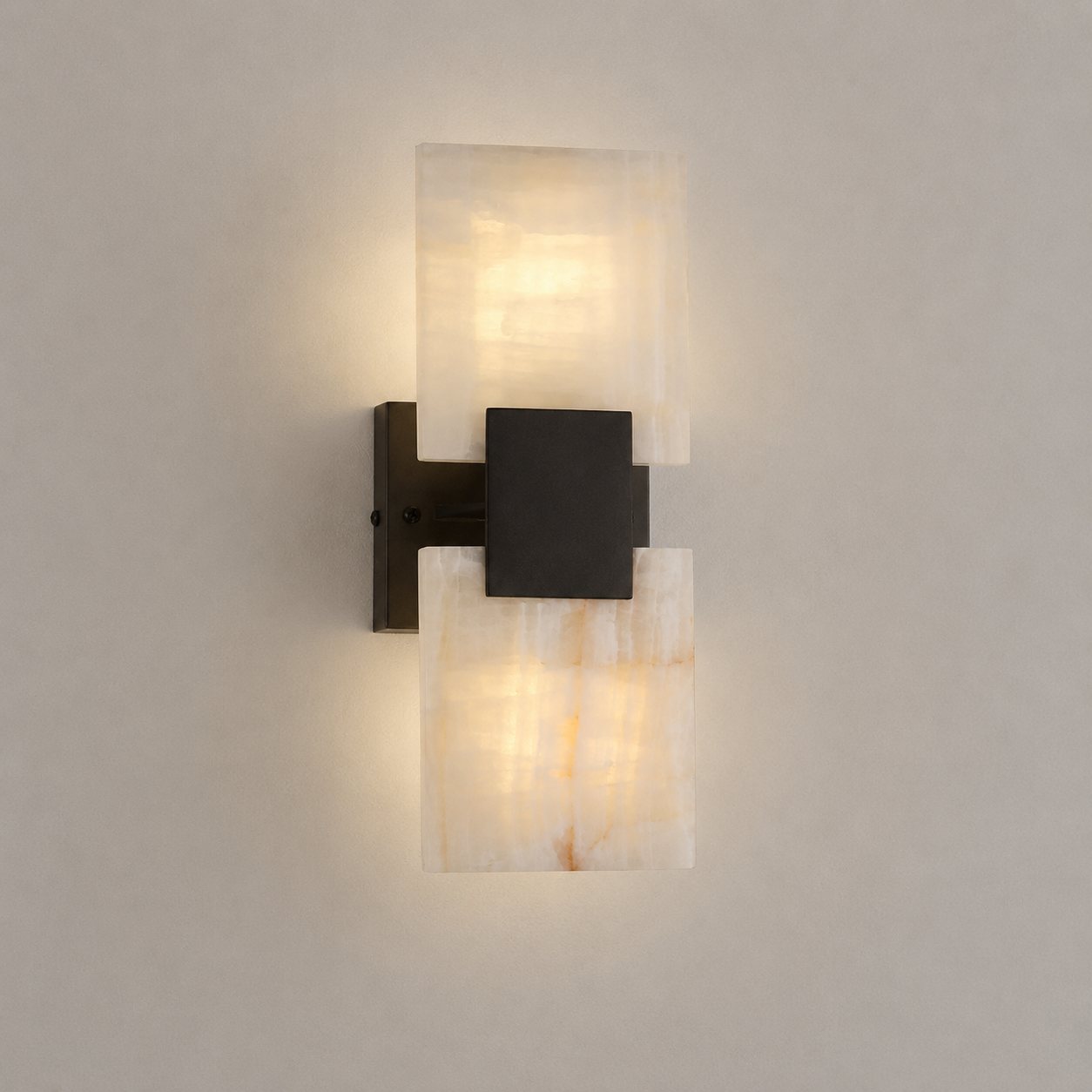 Newport wall light illuminated with up-and-down LED glow