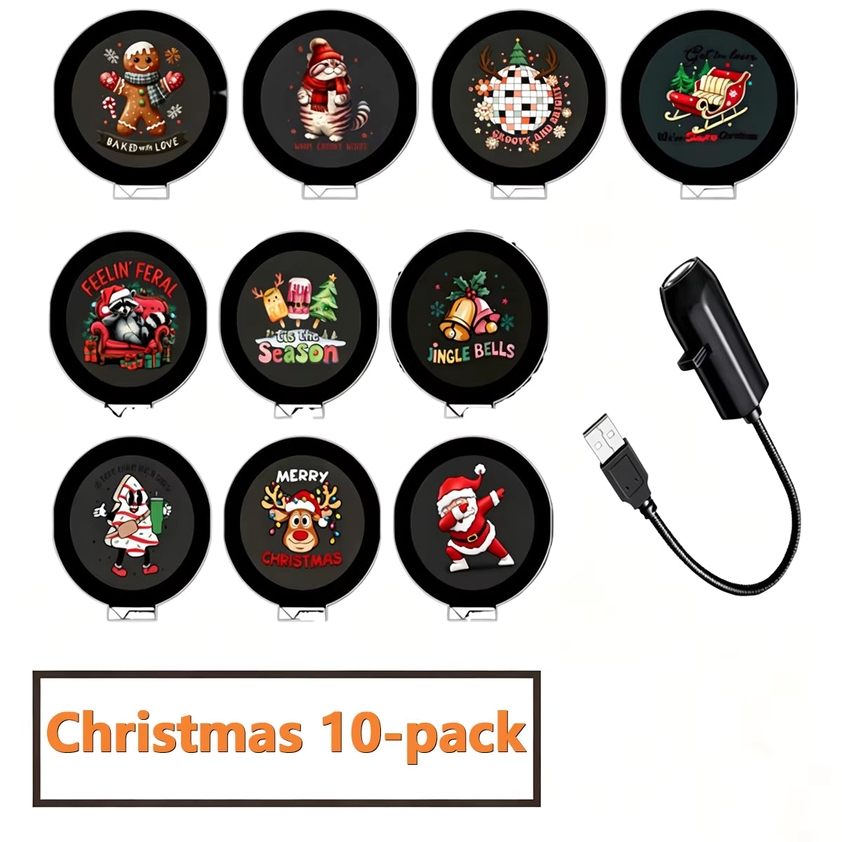 Noelle black Christmas projector light with the Christmas 10-pack of slides