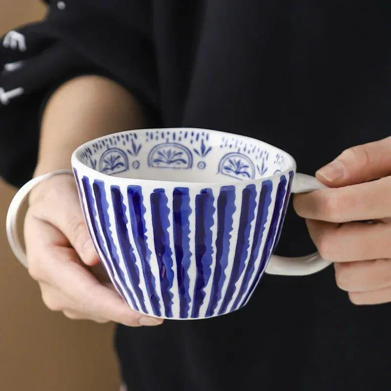 Close-up of the Noren Coffee Cup's irregular ceramic shape
