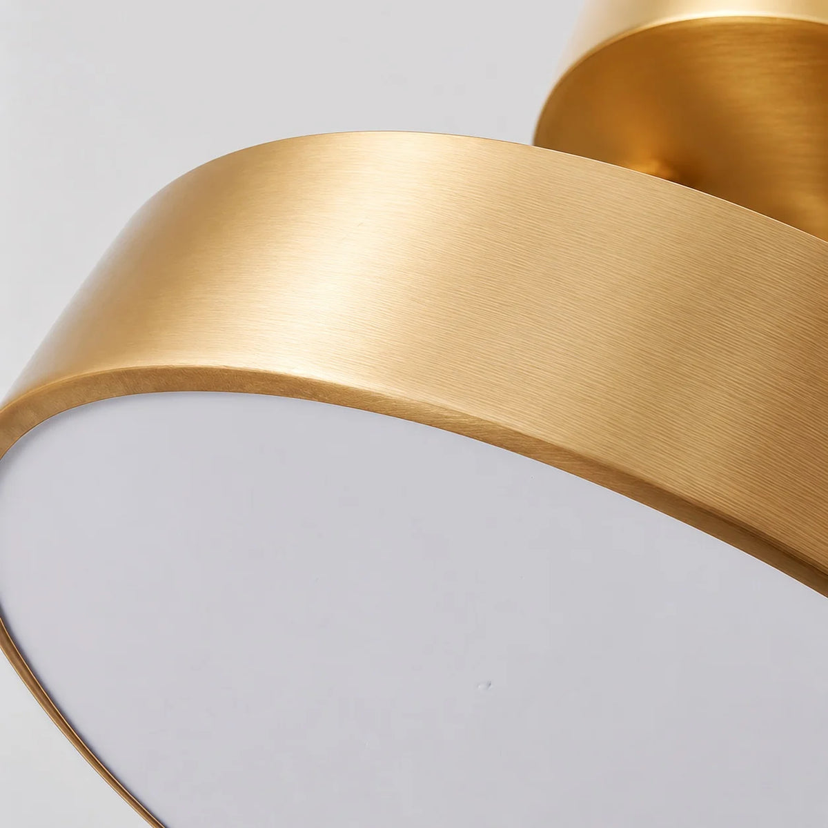 Detail of the Onslow gold rim and white LED diffuser