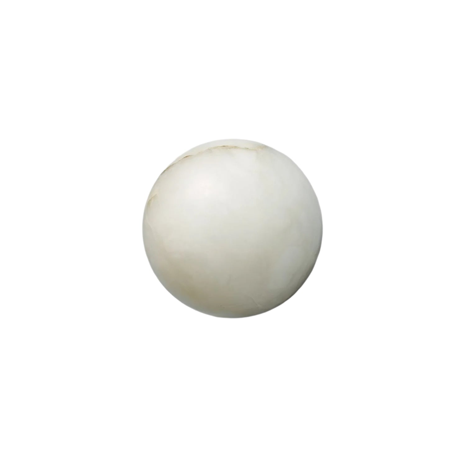 Close-up of the slim gold metal mount on the Orby alabaster wall lamp