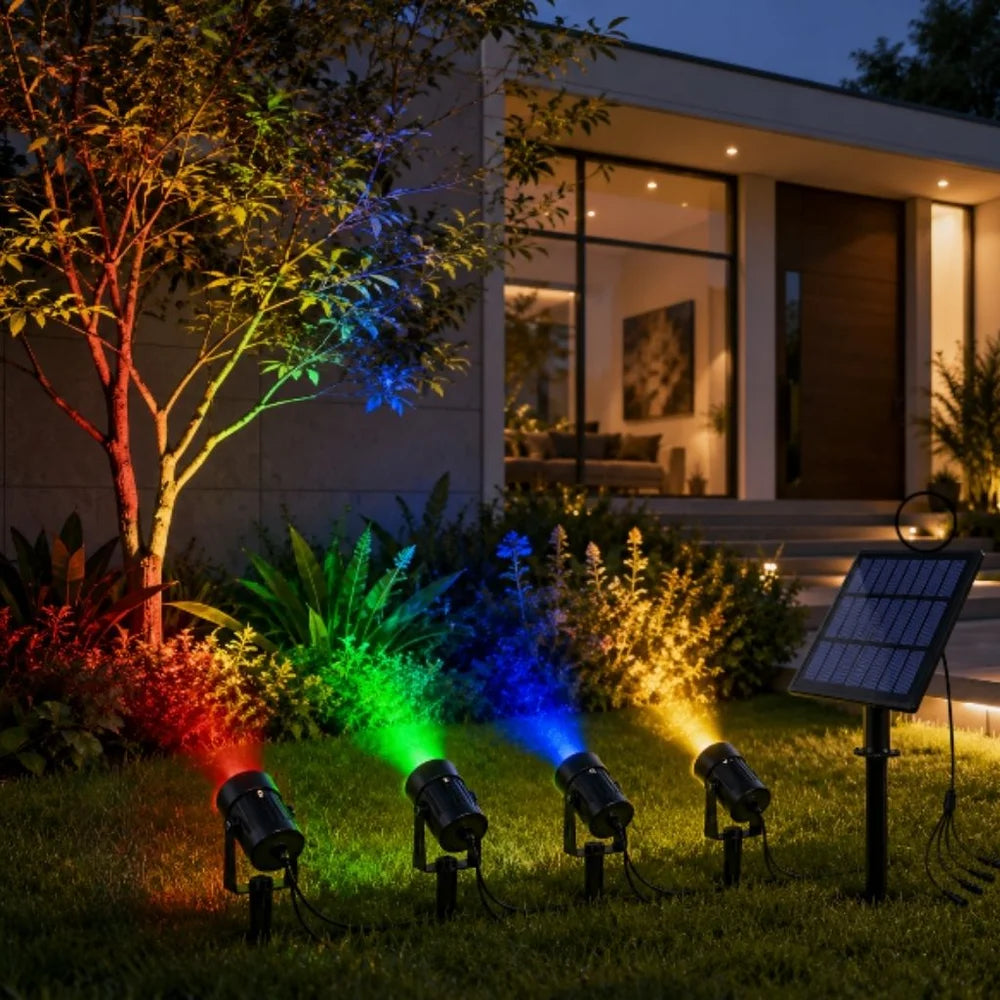 Oria Solar Spotlights - set of 4 garden spot lights with solar panel - product image 3