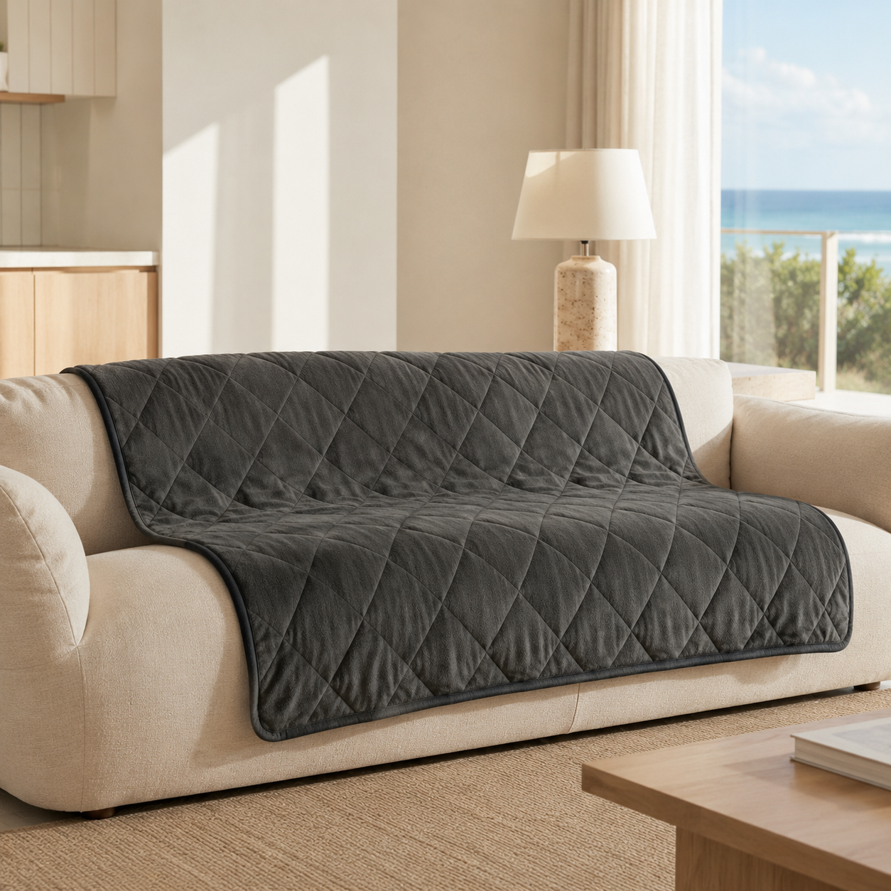 Paula Weighted Therapy Blanket folded, showing its plush double-sided fabric