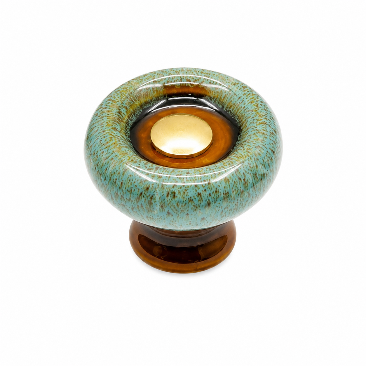 Pauline Ceramic Cabinet Knob shown on a kitchen drawer