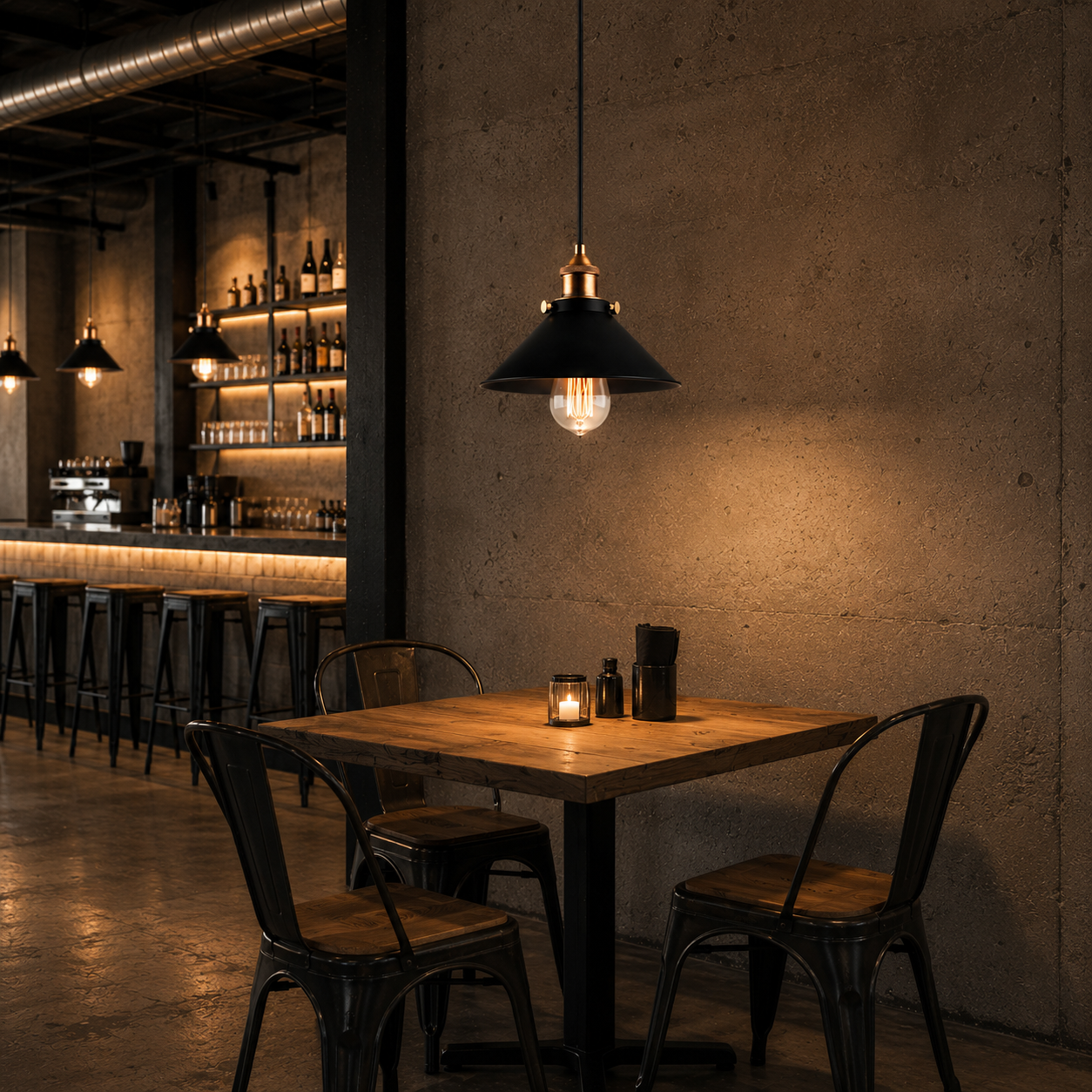 Pebble Industrial Style Pendant Light front view