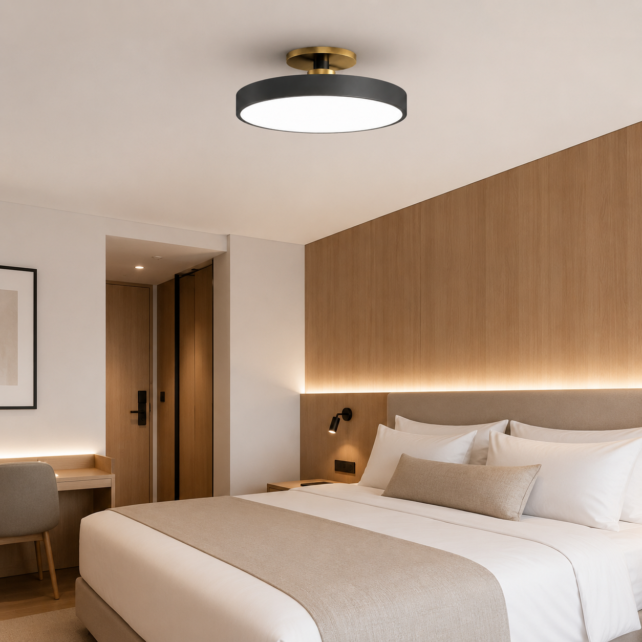 Pilu Two-Tone LED Ceiling Light in Yellow finish