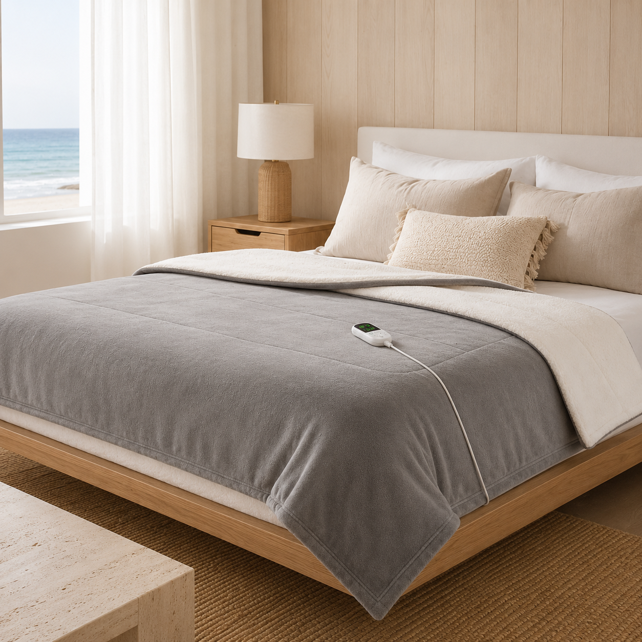 Poppy Electric Heated Blanket with micro-fleece and Sherpa lining