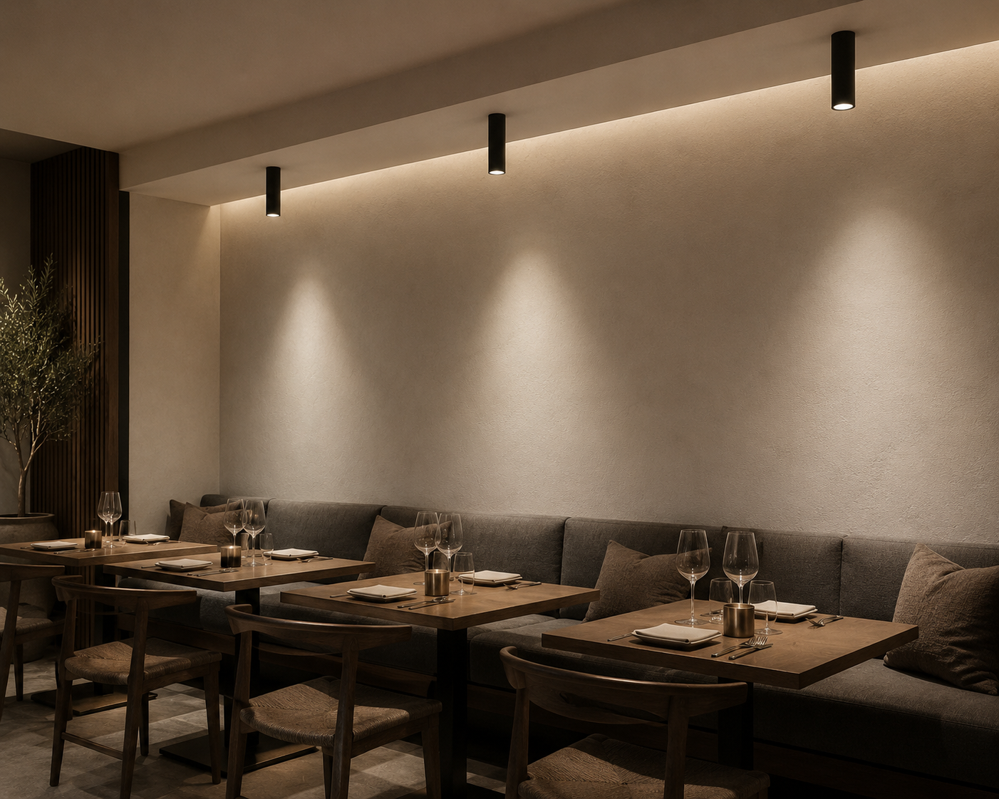 Porto surface mounted LED downlight in white long barrel design close-up