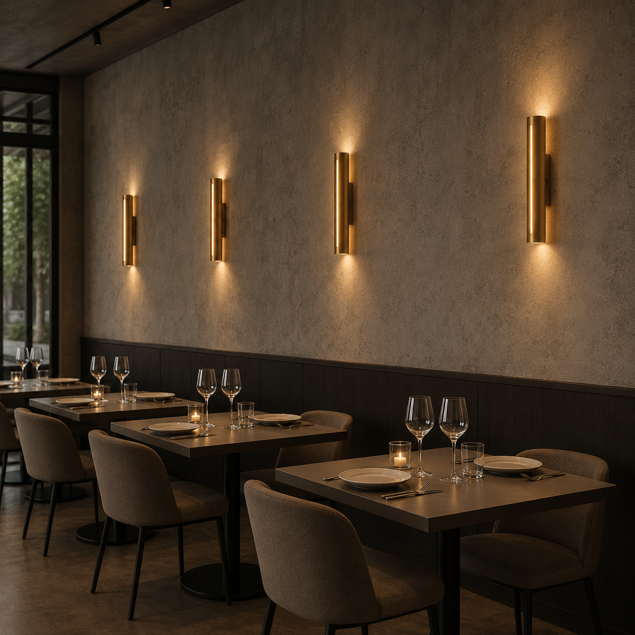 Rio wall light illuminated with adjustable LED colour