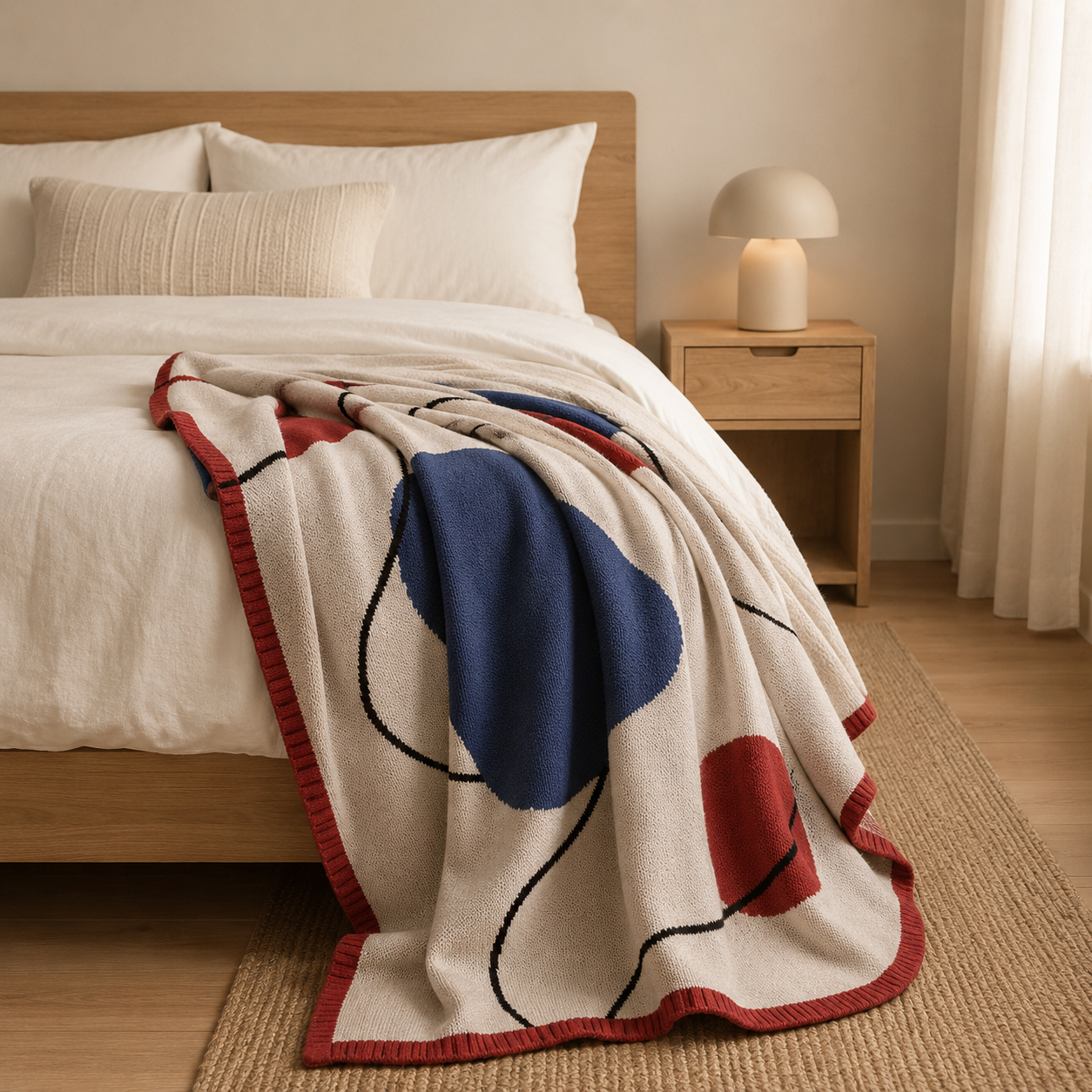 Ron Modern Textured Acrylic Throw Blanket in soft acrylic with a modern pattern