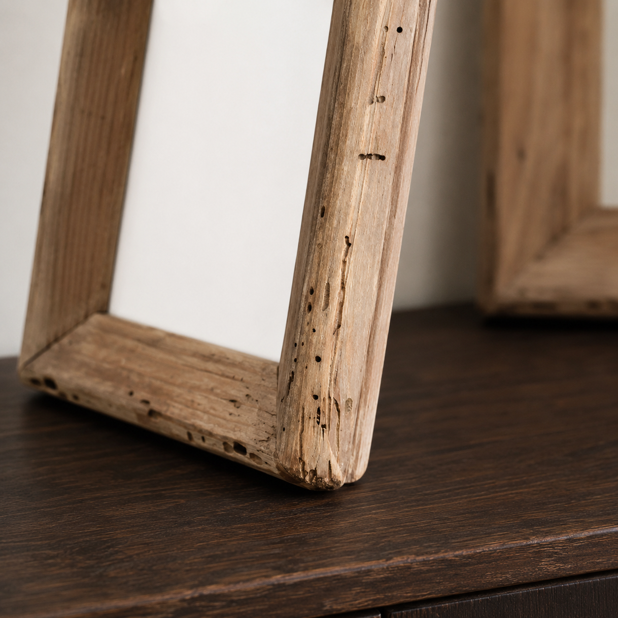 Rustic Pine Photo Frame collection shown in three sizes together