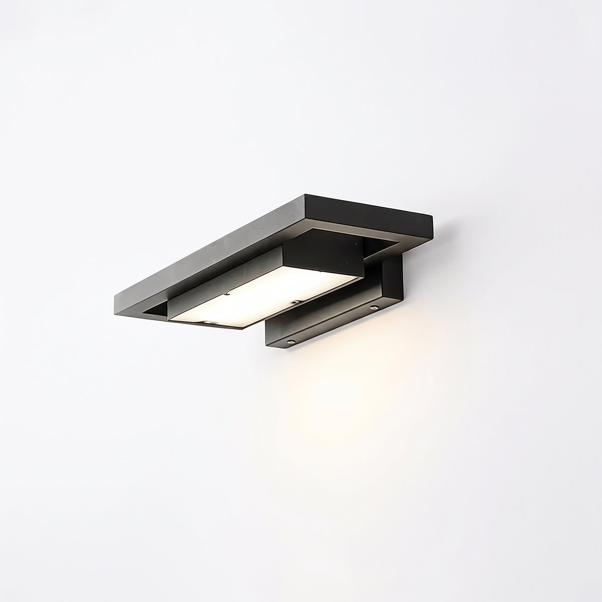 Shan outdoor wall light, 35cm black linear LED wall lamp, on a white background