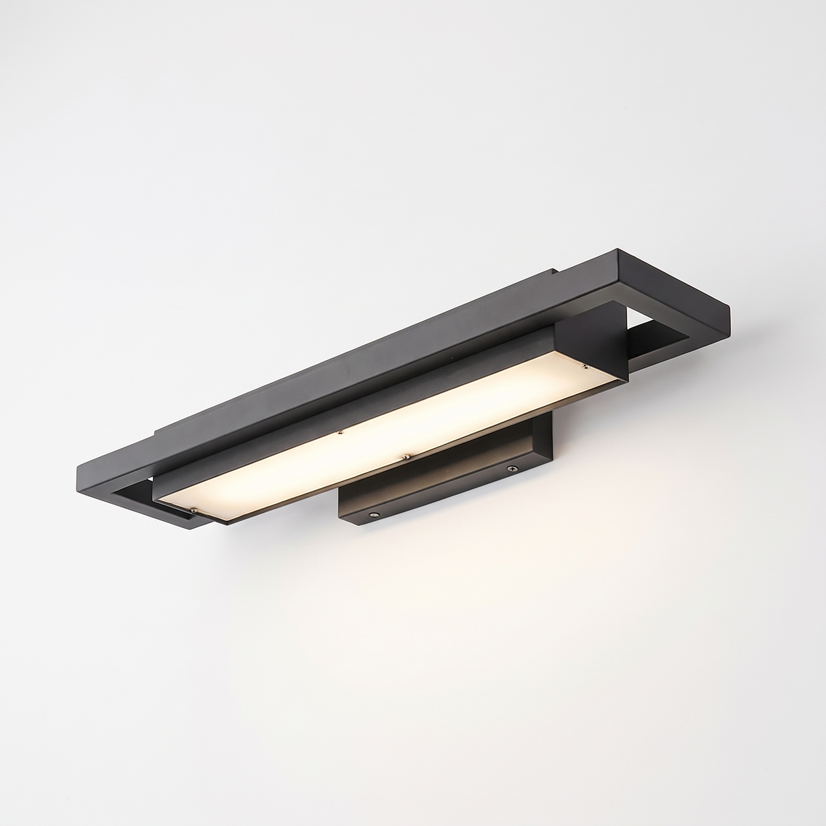 Shan outdoor wall light, 55cm black linear LED wall lamp, on a white background