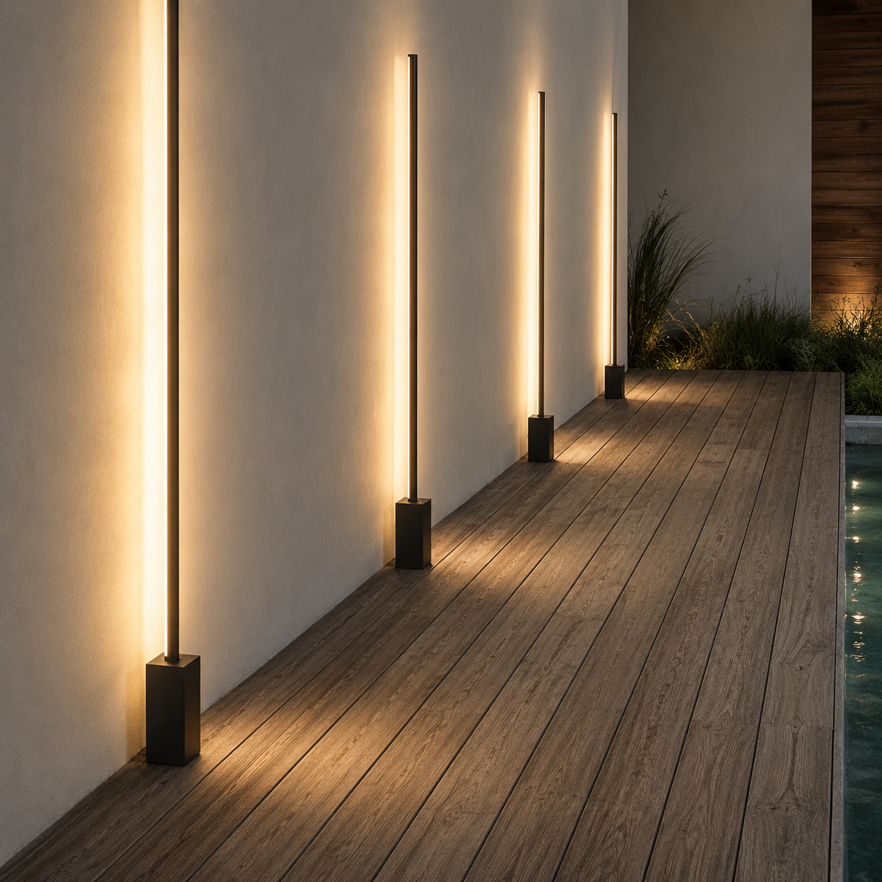 Sienna LED Garden Bollard Light displayed along a walkway
