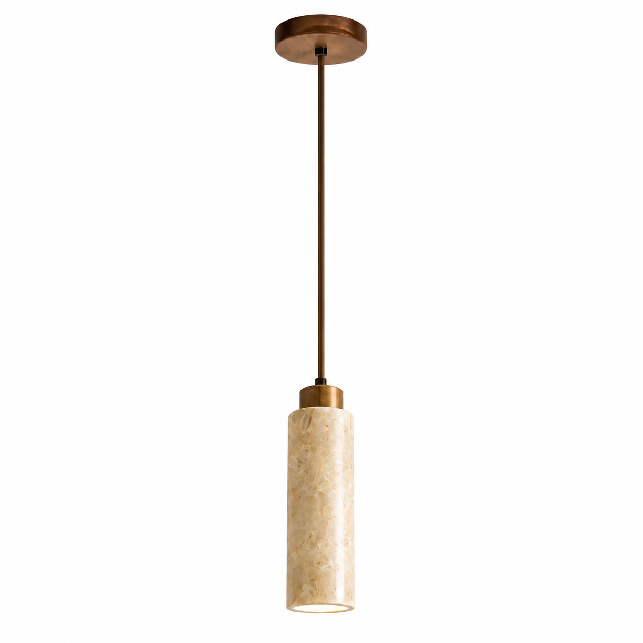 Sienna travertine pendant light, natural stone LED pendant for kitchens and dining rooms