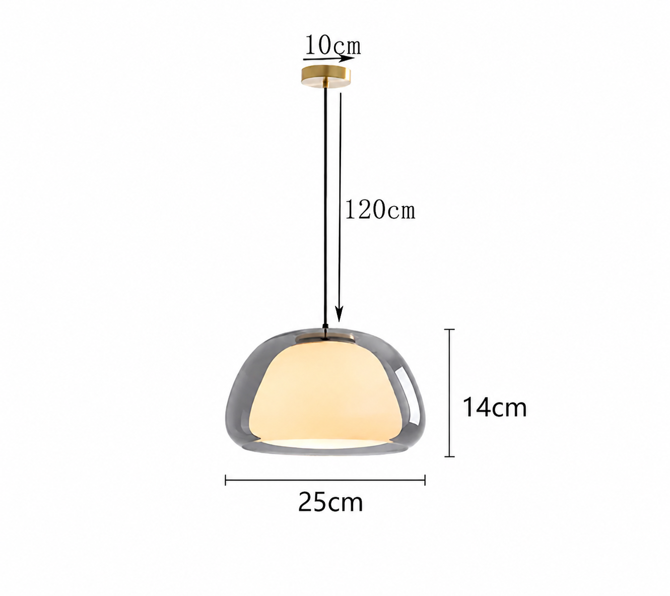 Silvana Modern Glass Dome Pendant Light in a dining room setting