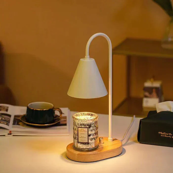 Solara candle warmer lamp in green finish close-up